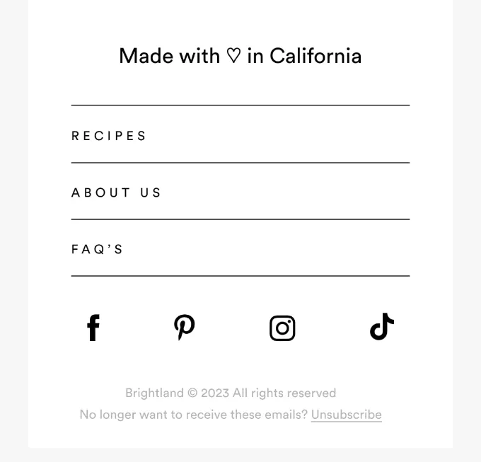 An example of a mobile footer design by Brightland