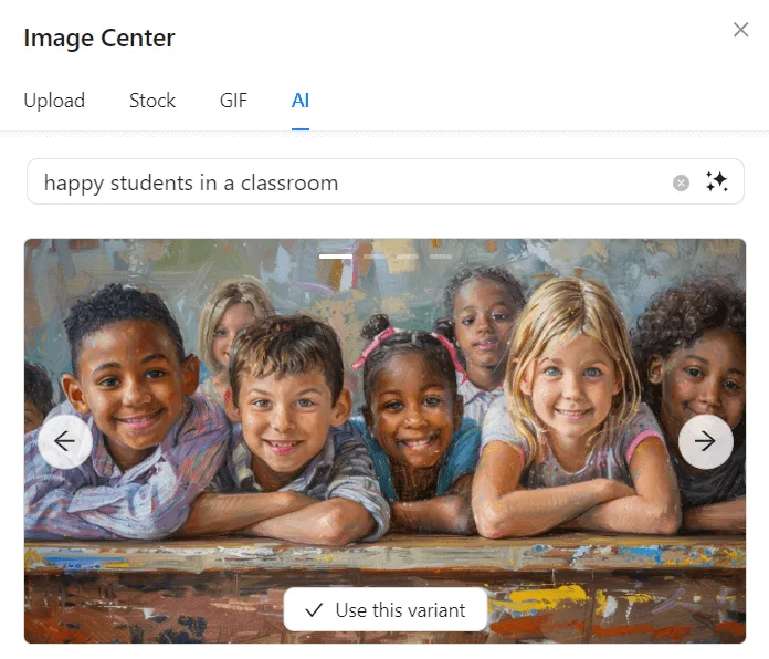 AI-generated image showing happy schoolchildren