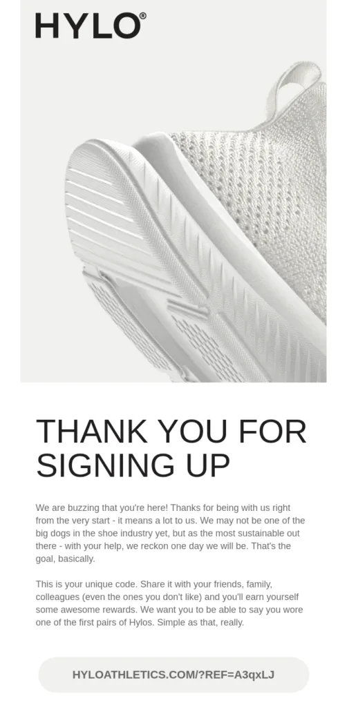 referral email by Hylo introducing subscribers to the referral program