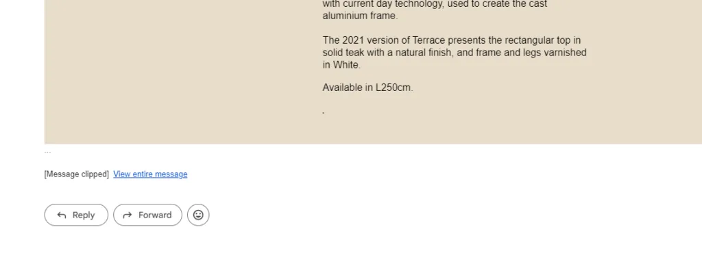 Eine zu lange E-Mail, die in Gmail gekürzt wurde