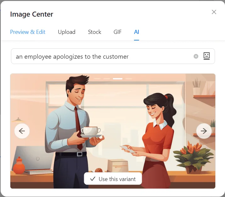 AI-generated image in the Image Center