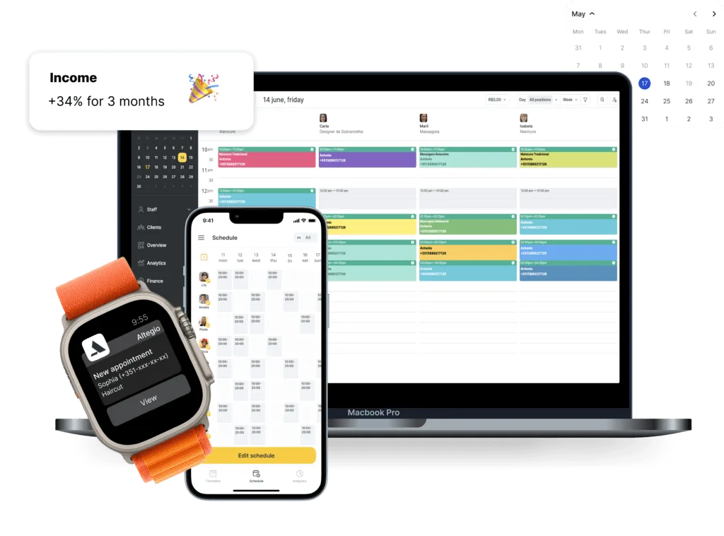 Altegio, software de reservas y agenda online