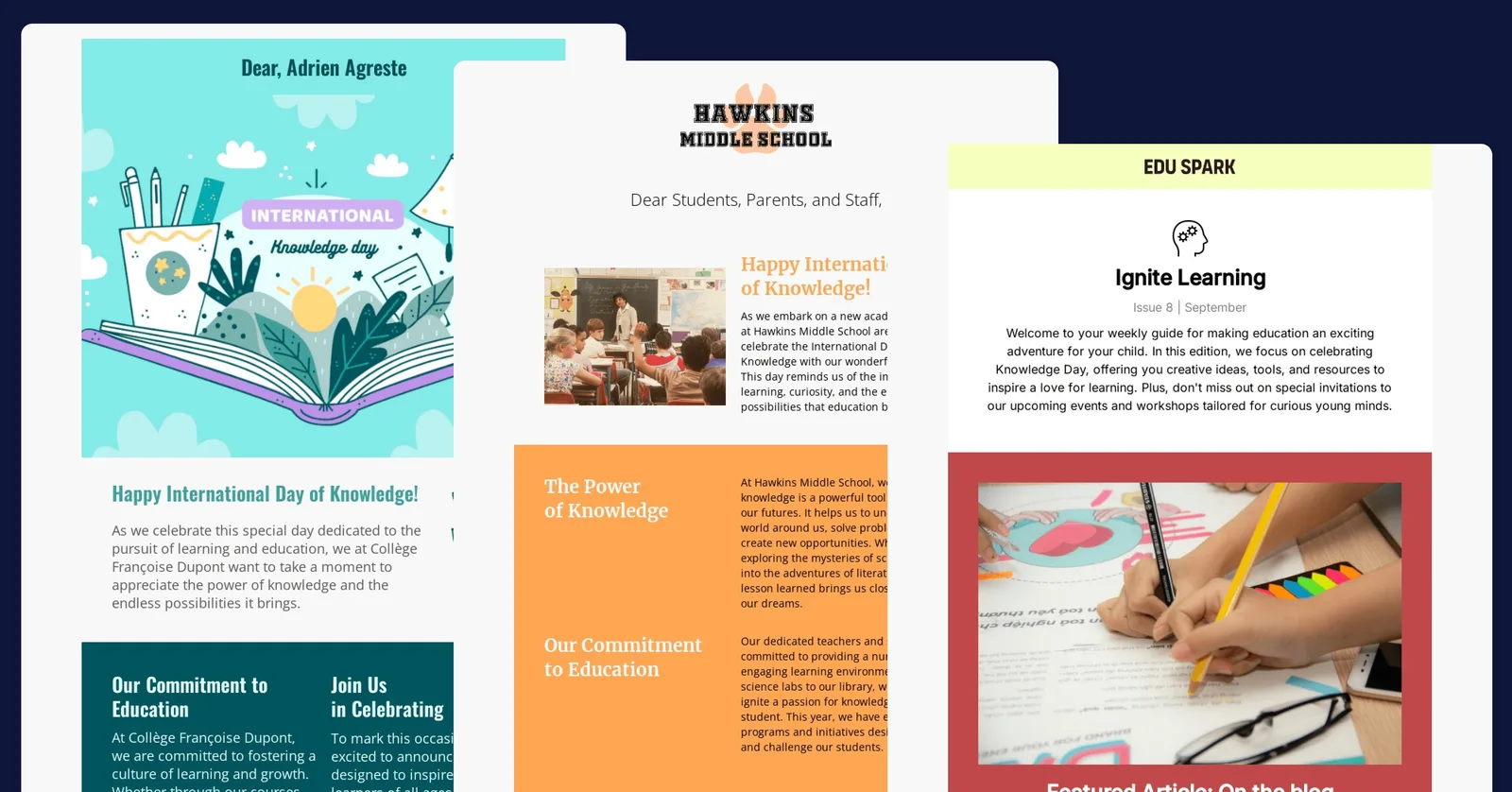 Back-to-school email templates by Blocks
