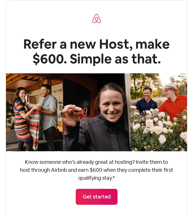 Дизайн хедера розсилки з логотипом у листі Airbnb