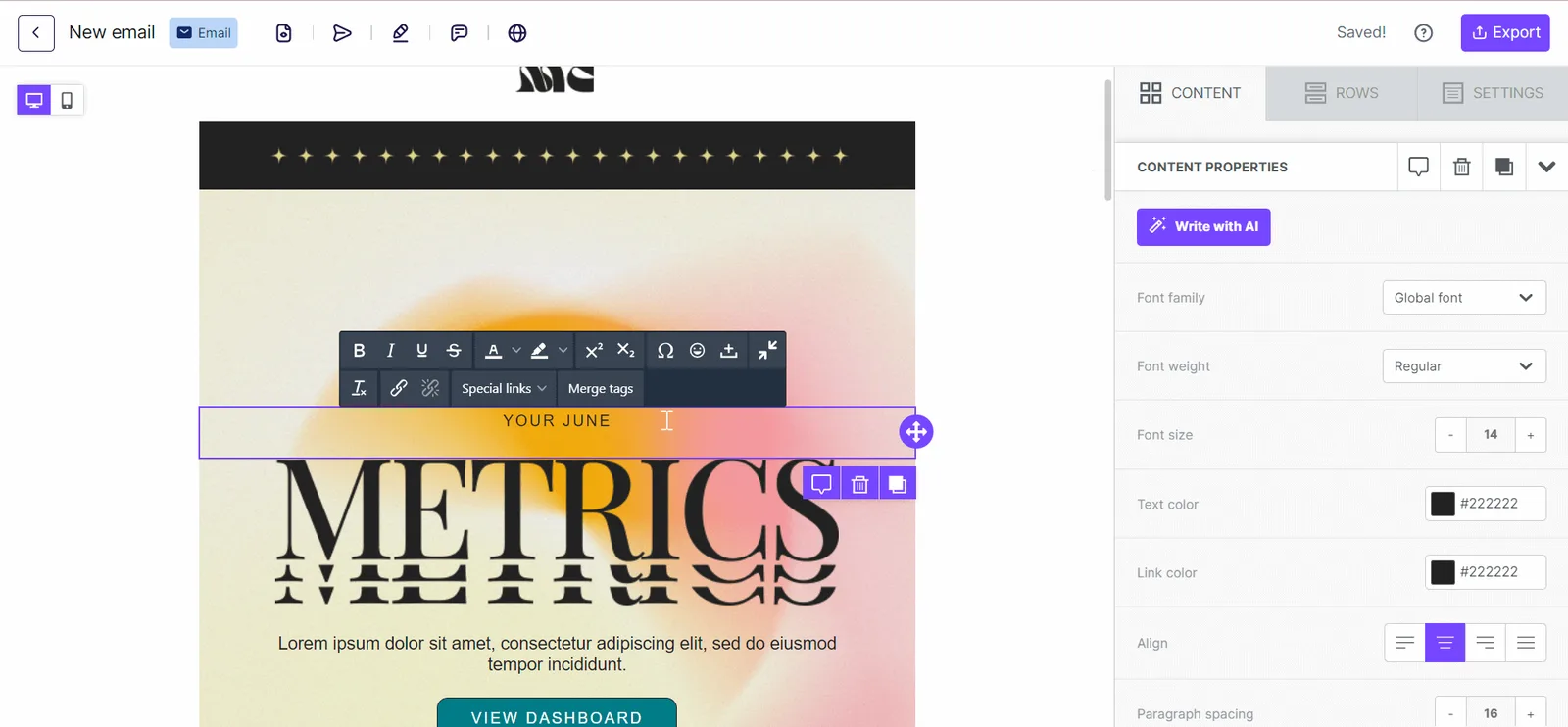 Creador de emails Beefree