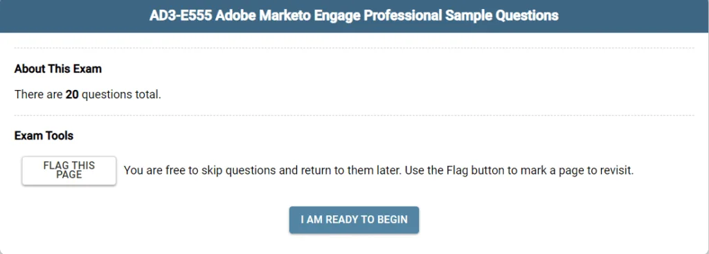 Cuestionario de muestra para el examen de certificación de Marketo