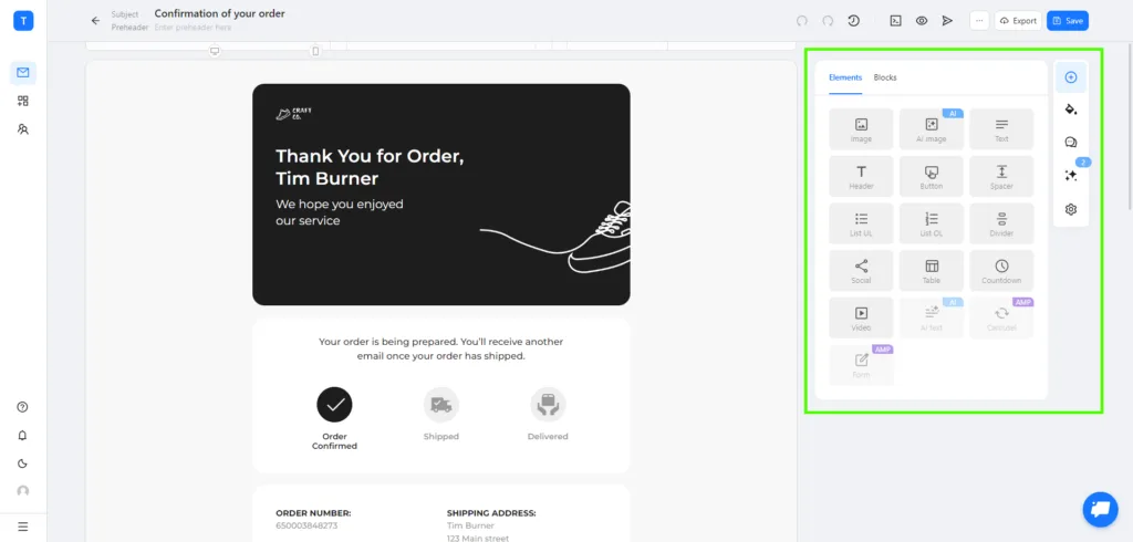 Screenshot aus „E-Mail-Editor“