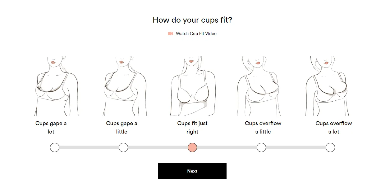 Visual elements in a survey by Third Love