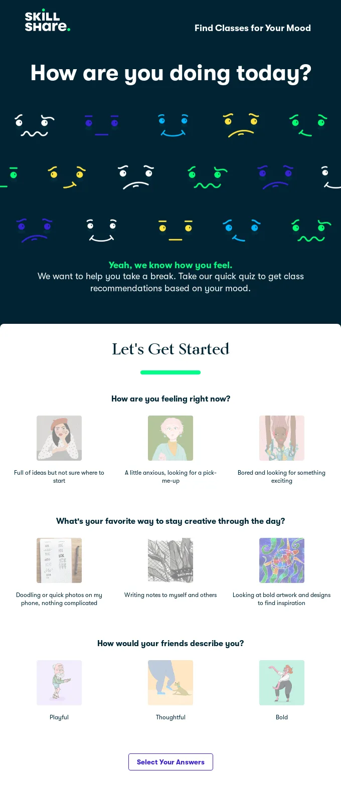 Email survey for better personalization by Skillshare