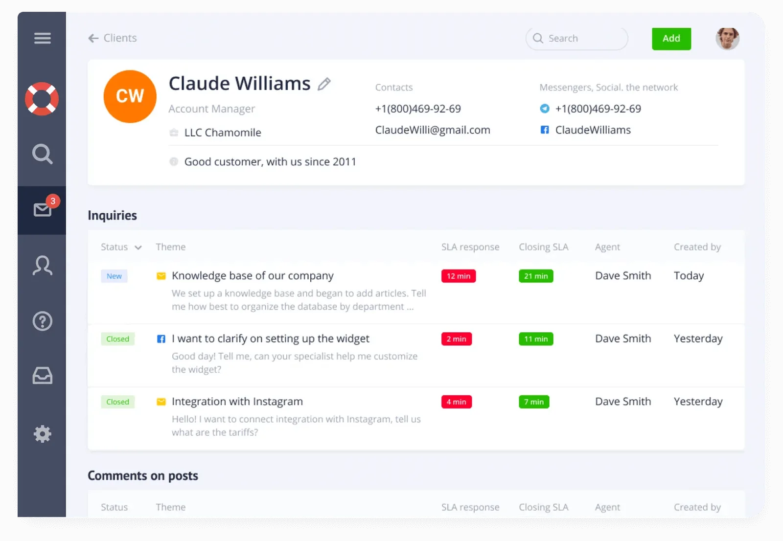 Interface do Usedesk