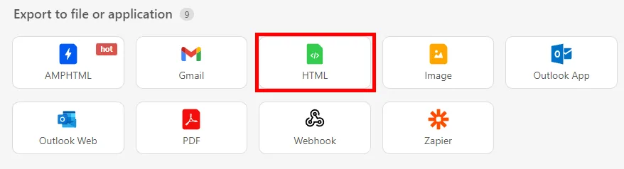 export an email from stripo in html