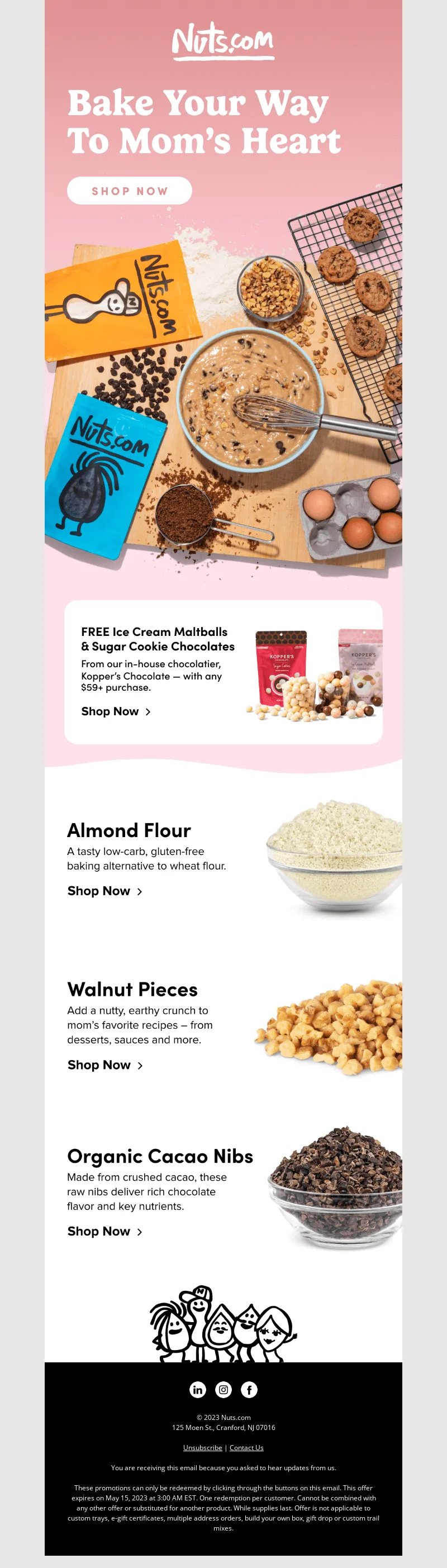Mother's Day email suggesting a DIY gif by Nuts.com