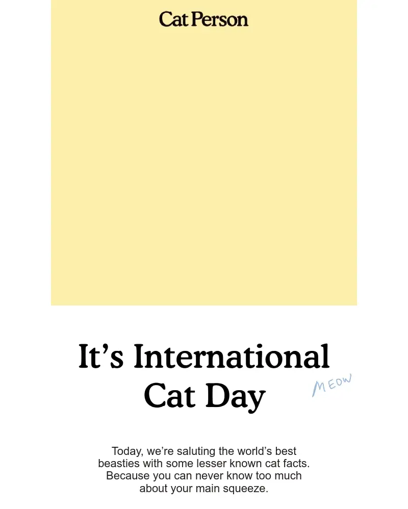Animated email by Cat Person that includes a simple GIF of cats' paws.
