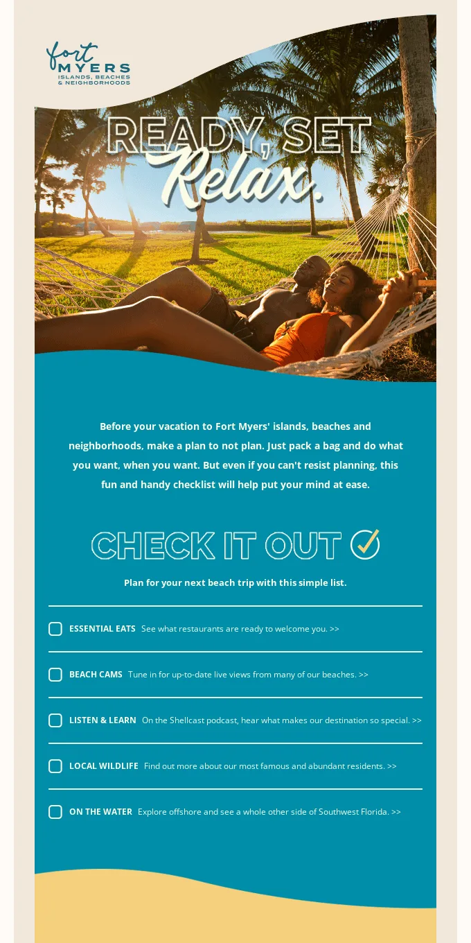 an example of an email template design containing a table
