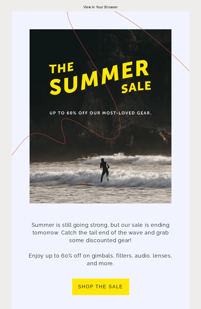 Seasonal email banner in an email by Moment