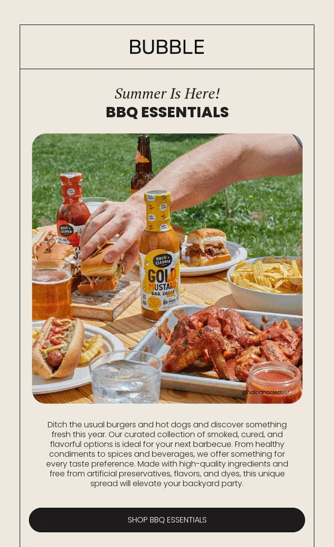 Sommer-Newsletter von Bubble rund ums Grillen.