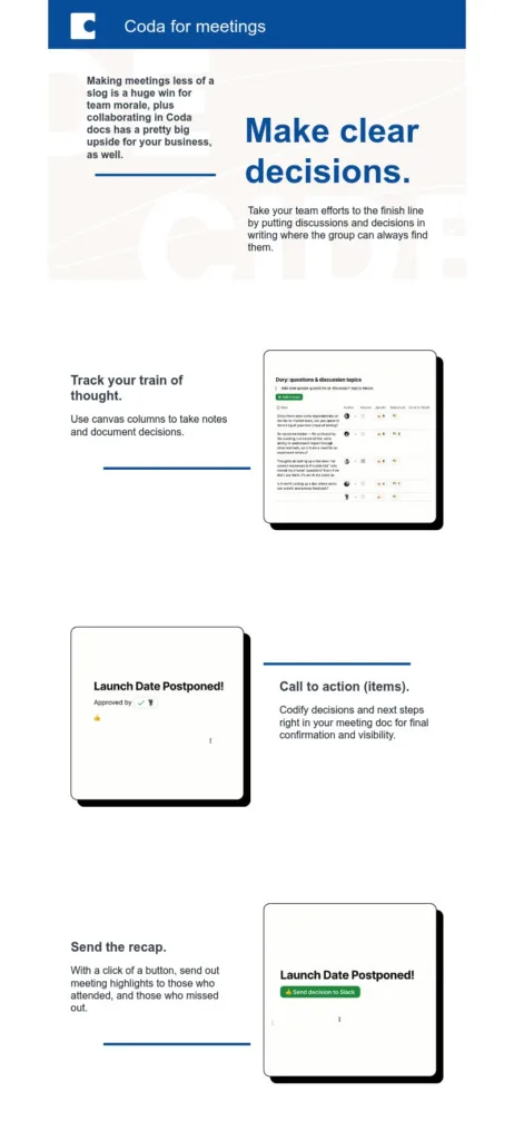 Exemplo de e-mail da Coda que mostra o uso de sombras projetadas nos elementos visuais.