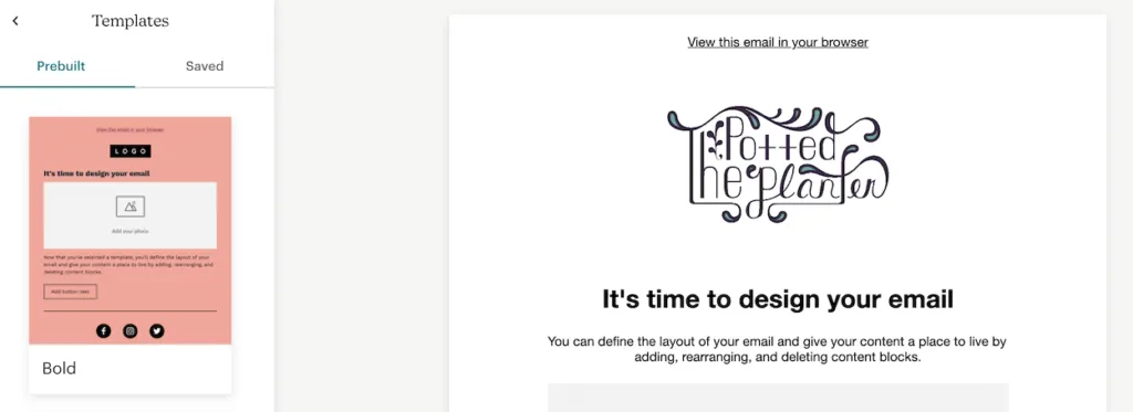Fertige E-Mails in Mailchimp