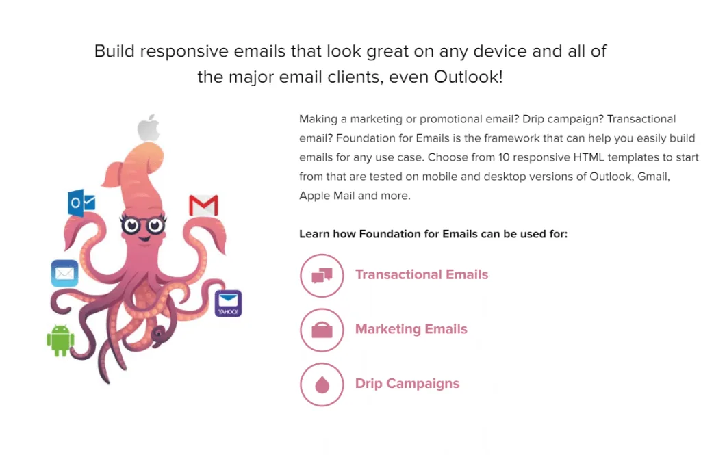 foundation for emails main features