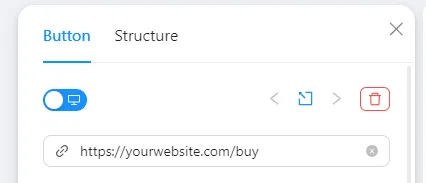 Hyperlink zu einer Schaltfläche in Blocks hinzufügen