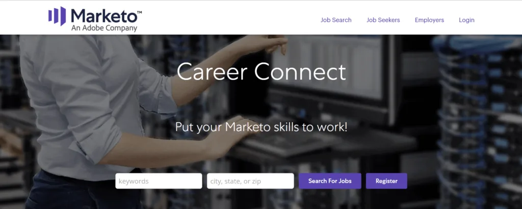 Página principal de Marketo Career Connect