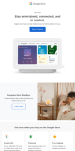 An example of an abandoned cart email by Google Store