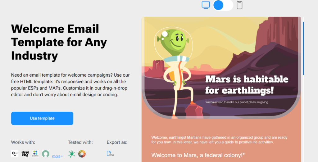 plantilla de email de bienvenida de blocks