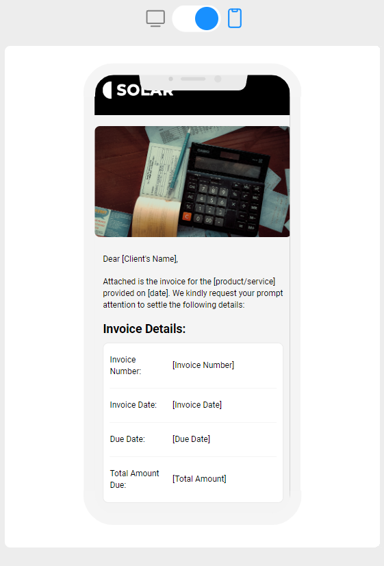 invoice email template by Blocks