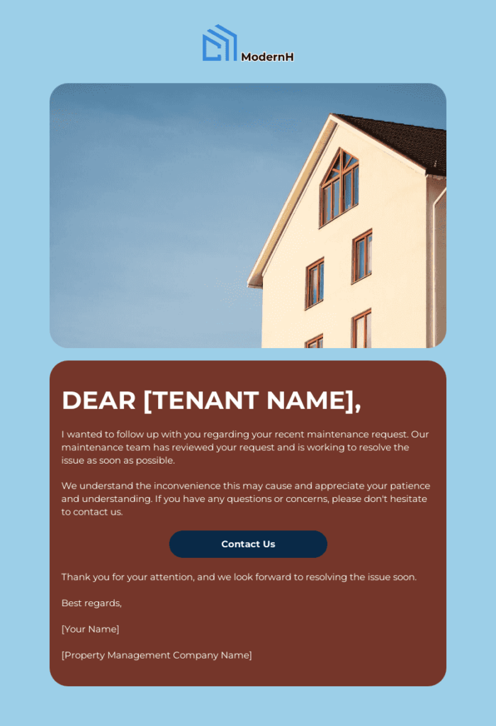 Benachrichtigungs-E-Mail von Blocks für die Immobilienverwaltung
