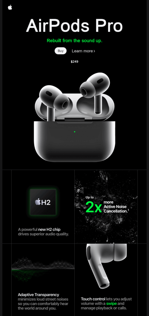 Apple AirPods Pro launch email