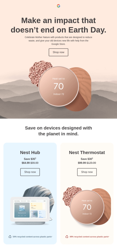 Email di Google per la Giornata della Terra