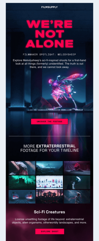 Marketing-E-Mail von Filmsupply