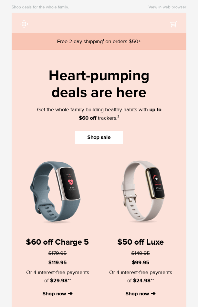 Email di San Valentino di Fitbit