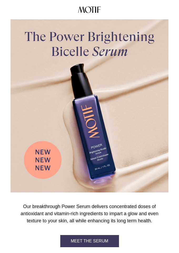 Beauty email by Motif
