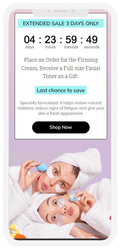Mobile-friendly beauty email by Blocks