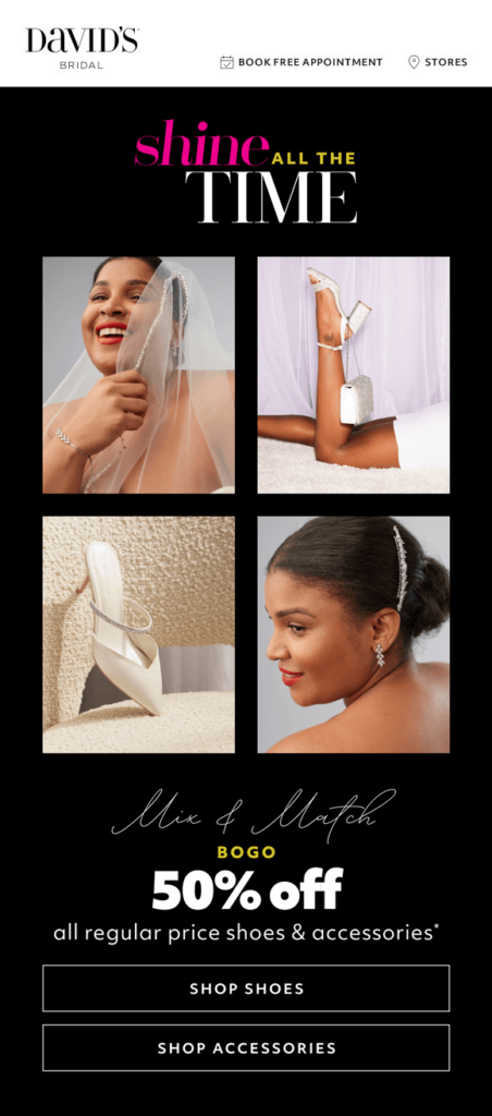 Hochzeits-E-Mail von David's Bridal