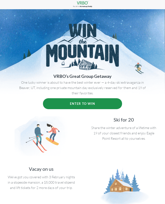 Winter email by Vrbo